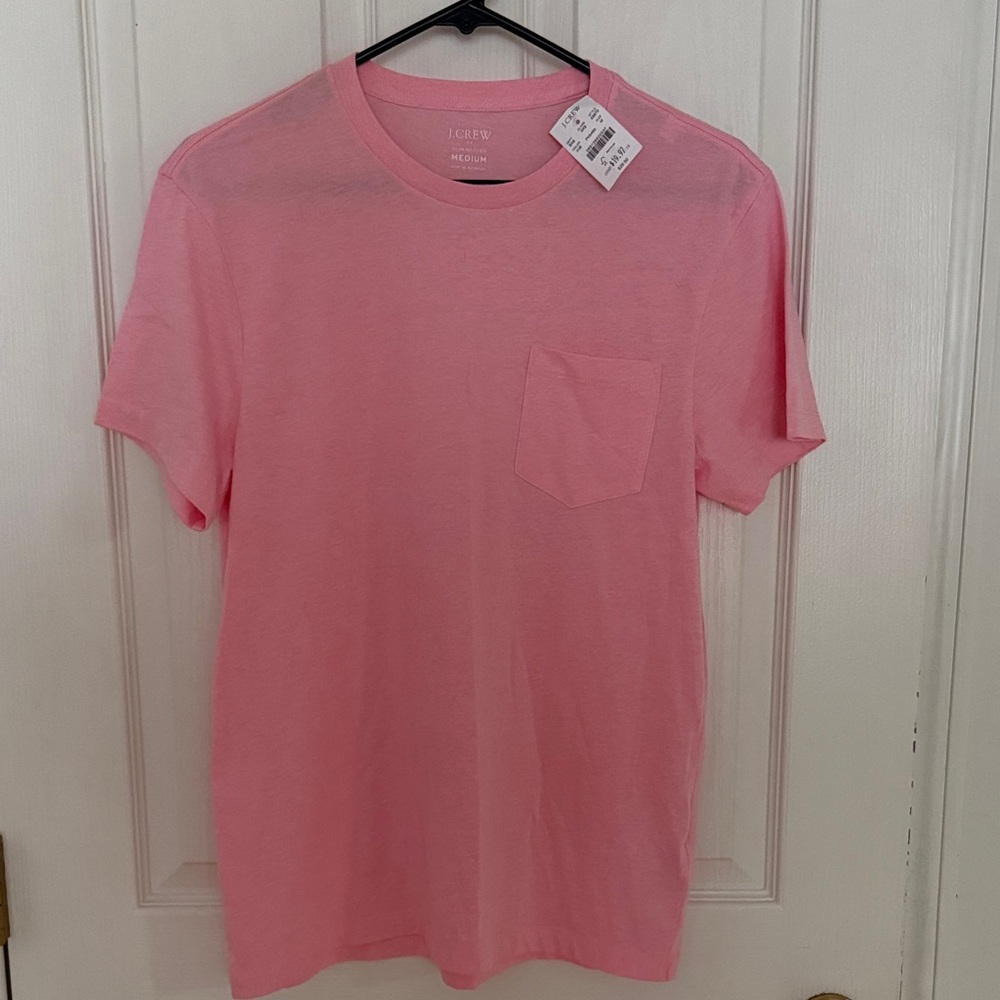 J. Crew NWT Soft Pink Short Sleeve Pocket Tee